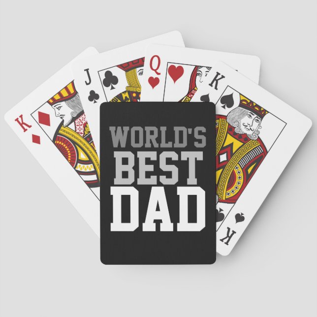 Vatertag Welt der beste Vater Schwarz Spielkarten (Rückseite)