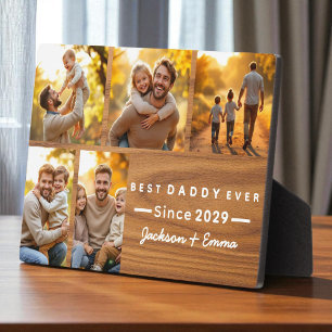 Vatertag Wood 5 Foto Collage Bester Papa je Fotoplatte