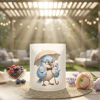 Vatertags-Kaffeetasse | Vater-Vogel-Familien-Gesch Mattglastasse