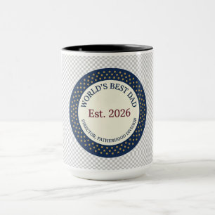 Vatertags-Tasse - Runde Plakette Weltbester Vater Tasse