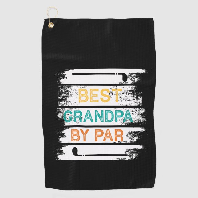 Vatertagsgeschenk | Bester Opa nach Par Golfhandtuch (Vorderseite)