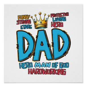 Vatertagsgeschenk Heldenmann Poster