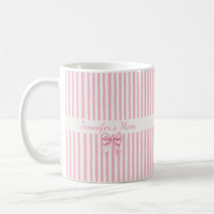 Vatertagsgeschenk Hübscher rosa und weißer Streife Kaffeetasse