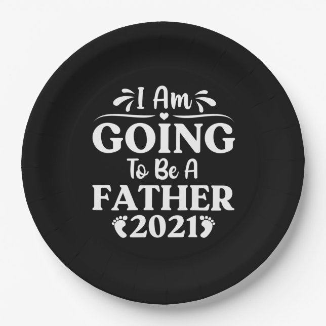 Vatertagsgeschenk | Ich werde Vater sein Pappteller (Vorderseite)