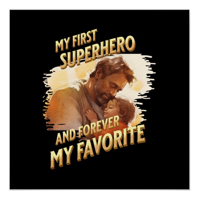 Vatertagsgeschenk | Mein erster Superheld Poster (Vorderseite)