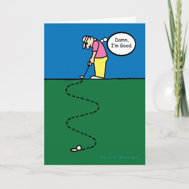 Vatertagskarte mit Golfspielerillustration Karte (Vorderseite)