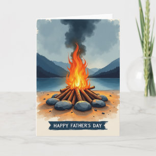 Vatertagskarte mit Lagerfeuer Karte
