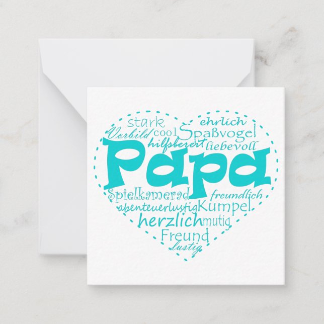 Vatertagskarte Papa hellblau Mitteilungskarte (Vorderseite)