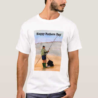 Vatertagskarte Seefischen am Strand T-Shirt