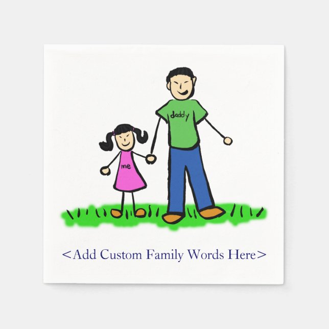 Vatertochter Familie Custom Art Napkins Serviette (Vorderseite)