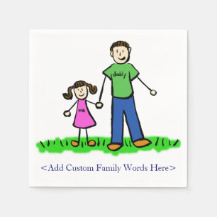 Vatertochter Familie Custom Art Napkins Serviette
