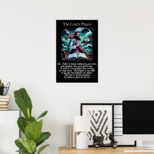 Vaterunser-Schrift Offenbarung Bibel Strand Poster