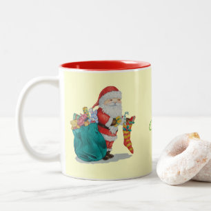 Vaterweihnachten striped Strumpf eingewickelte Zweifarbige Tasse