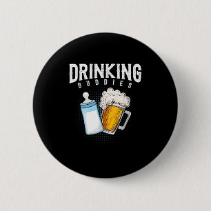 Väterwitz über Bier und Milch für Männer Button