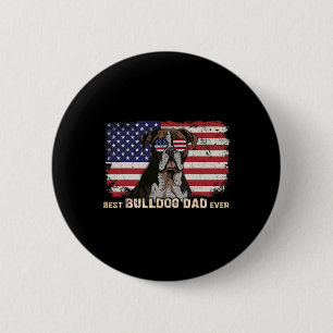 Vathers Day Best Bulldog Vater je Retro-Geschenk A Button