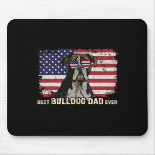 Vathers Day Best Bulldog Vater je Retro-Geschenk A Mousepad