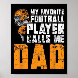 Vathers Day Footll Player Vater American Sport Foo Poster