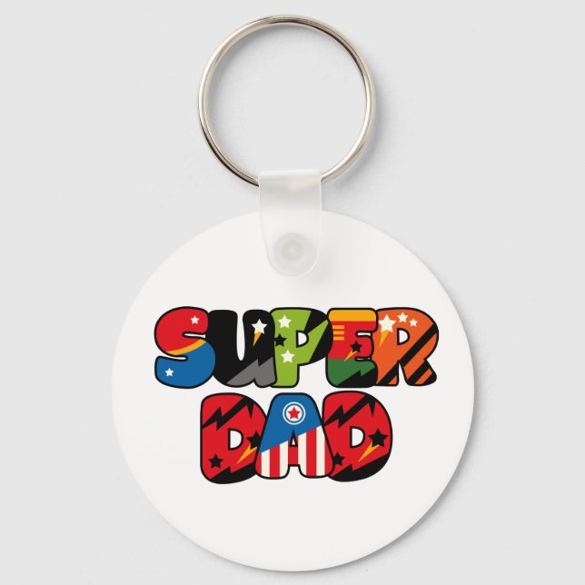 Vathers Day Gift Superdad Superhero Super Vater Schlüsselanhänger (Vorderseite)