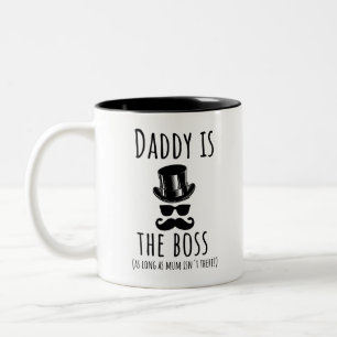 Vati ist der Chef - solange Mama isn´t dort Zweifarbige Tasse