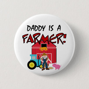 Vati ist ein Bauers-T-Shirts und Geschenke Button