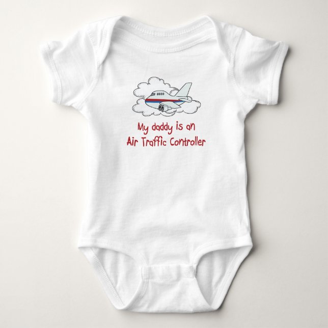 Vati ist ein Fluglotse-Baby-Shirt Baby Strampler (Vorderseite)