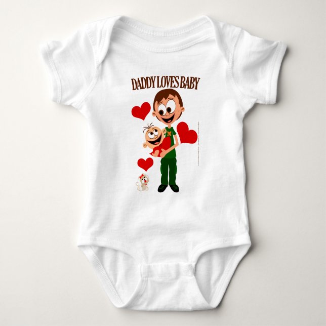 Vati-Liebe-Baby - Baby-Körper 01 - Weiß Baby Strampler (Vorderseite)
