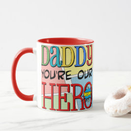 Vati sind Sie unser Held-Foto Tasse