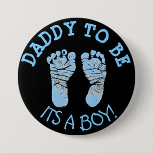 Vati, zum Babyparty-Knopf-Schwarzes und Blau zu Button