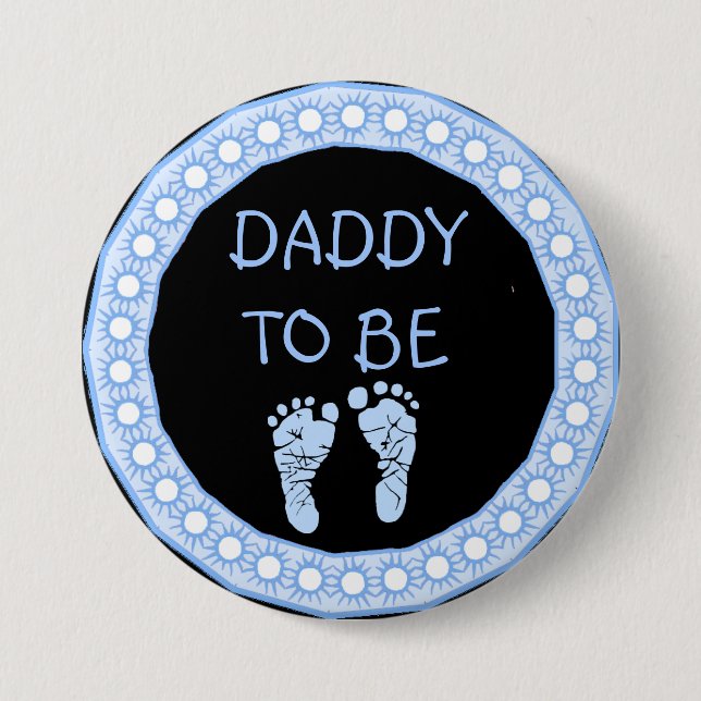 Vati, zum blauer Jungen-Babypartyknopf zu sein Button (Vorderseite)
