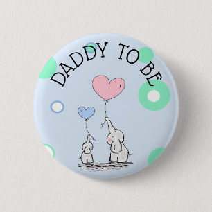 Vati, zum Elefant-Babyparty-Knopf zu sein Button