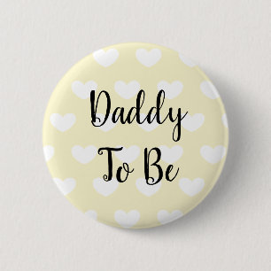 Vati, zum gelber Herz-Babyparty-Knopf zu sein Button