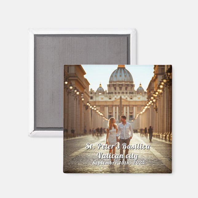 Vatikan Reisen Custom Foto Souvenir Magnet (Vorderseite/Rückseite)