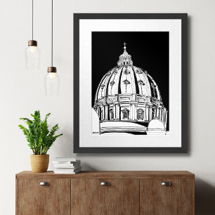 Vatikan St Peters Kuppel Rom Reise Poster