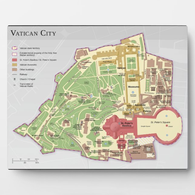 Vatikanisches Stadtlayoutdiagramm Fotoplatte (Vorderseite)