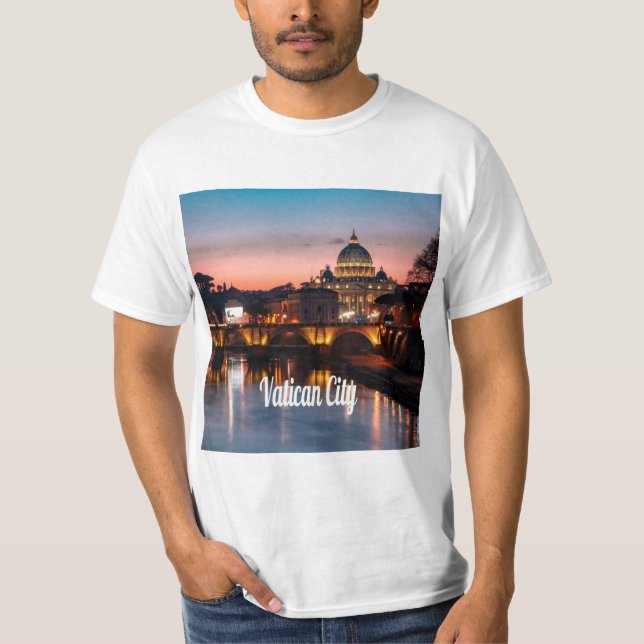 Vatikanstadt am Abend römisch-katholische Kirche T-Shirt (Vorderseite)