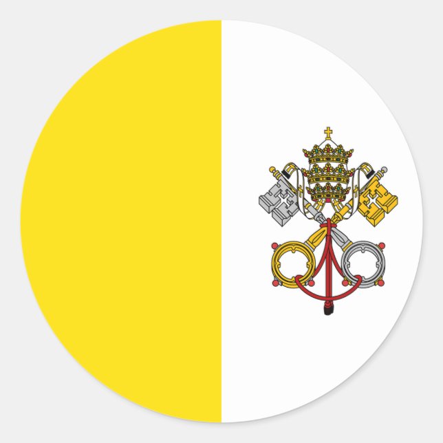 Vatikanstadt-Flagge Runder Aufkleber (Vorderseite)
