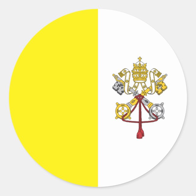 Vatikanstadt-Flagge Runder Aufkleber (Vorderseite)