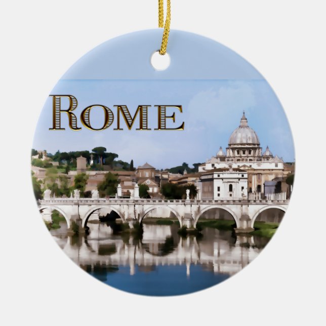 Vatikanstadt gesehen vom Tiber-Flusstext   ROM Keramikornament (Vorne)