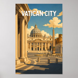 Vatikanstadt Petersplatz Illustration Reise Poster