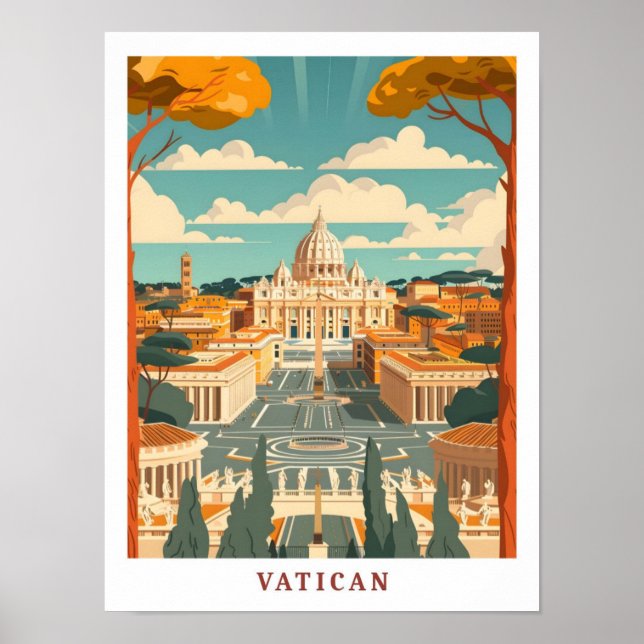 Vatikanstadt Rom Italien Elegante Kunst, Dichtung  Poster (Vorne)
