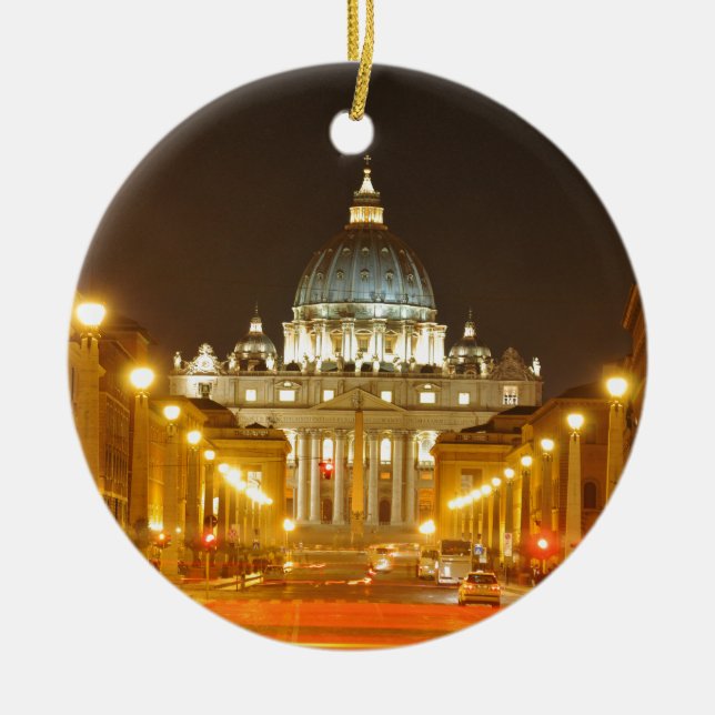 Vatikanstadt, Rom, Italien nachts Keramikornament (Vorne)