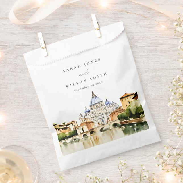 Vatikanstadt Rom Italien Wasserfarbenwelt Hochzeit Geschenktütchen (Ausgeschnitten)