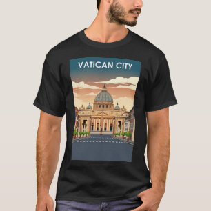 Vatikanstadt Vintag Minimal Retro Reiseplakat T-Shirt