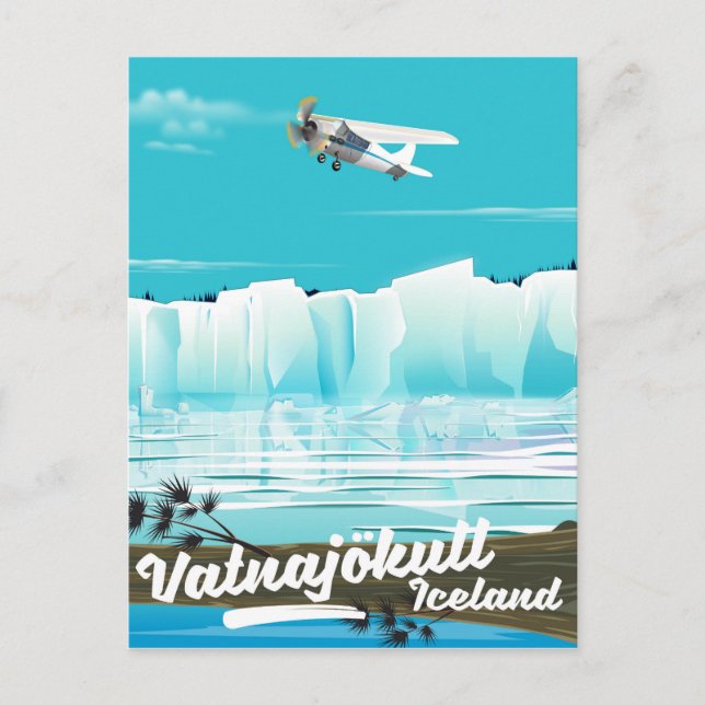 Vatnajökull-Reisemposter Postkarte (Vorderseite)