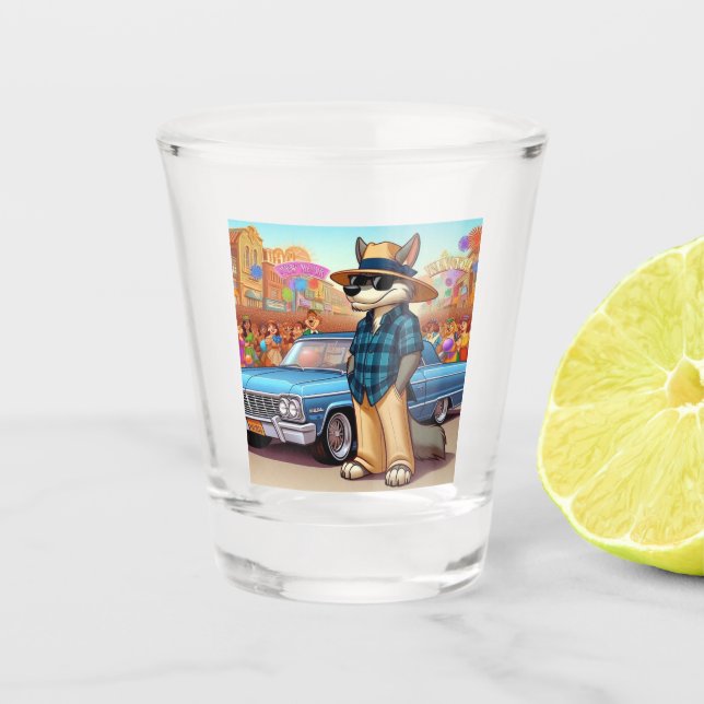 Vato Lobo "Neujahr" Schnapsglas (Vorderseite)