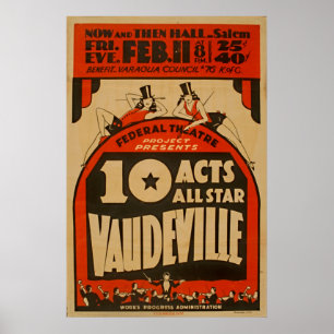 Vaudeville alles Vintage Plakat des Stern-1938 WPA