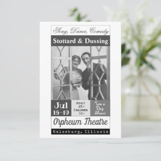 Vaudeville Show, Stottard & Dussing, Dankeskarte