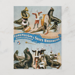 Vaudeville, Zirkusshows Postkarte