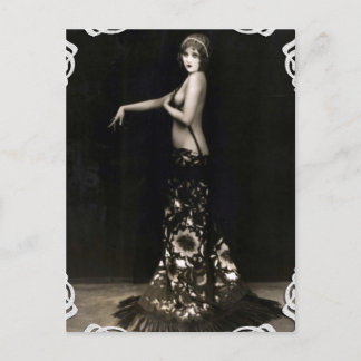 Vaudville Showgirl Vintag Postcard Postkarte