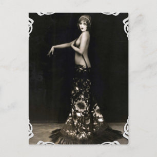 Vaudville-Showgirl Vintage-Postkarte Postkarte